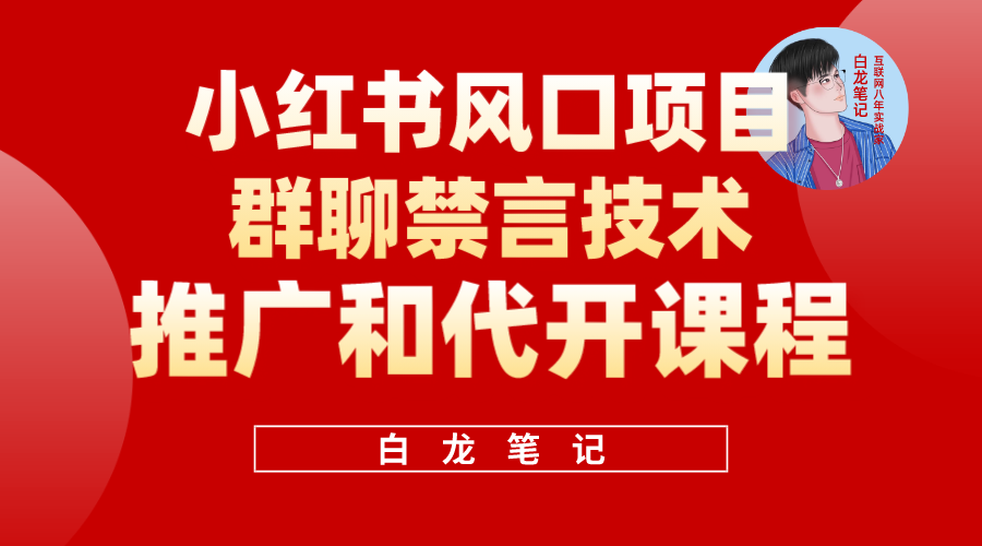 小红书风口项目日入300+，小红书群聊禁言技术代开项目，适合新手操作69网创吧-网创项目资源站-副业项目-创业项目-搞钱项目69网创吧