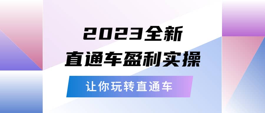 2023全新直通车·盈利实操：从底层，策略到搭建，让你玩转直通车69网创吧-网创项目资源站-副业项目-创业项目-搞钱项目69网创吧