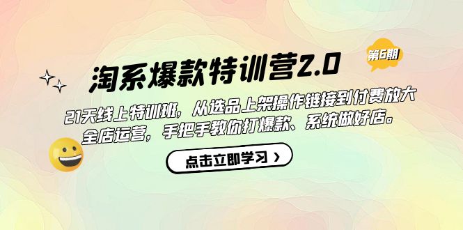 淘系爆款特训营2.0【第六期】从选品上架到付费放大 全店运营 打爆款 做好店69网创吧-网创项目资源站-副业项目-创业项目-搞钱项目69网创吧