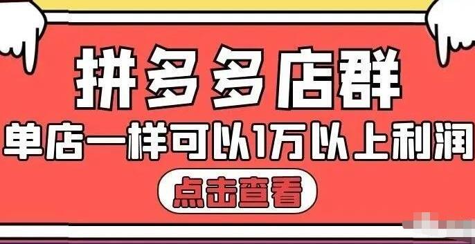 拼多多店群单店一样可以产出1万5以上利润【付费文章】69网创吧-网创项目资源站-副业项目-创业项目-搞钱项目69网创吧
