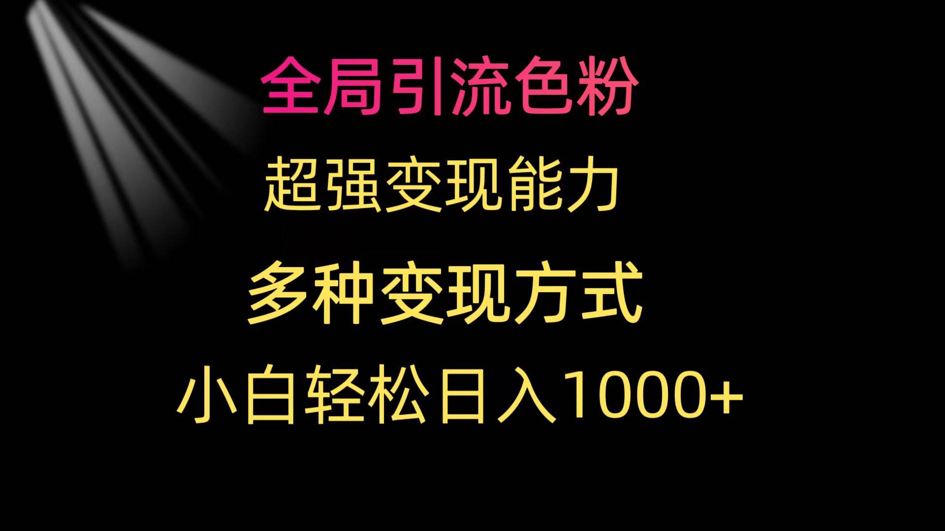全局引流色粉 超强变现能力 多种变现方式 小白轻松日入1000+69网创吧-网创项目资源站-副业项目-创业项目-搞钱项目69网创吧