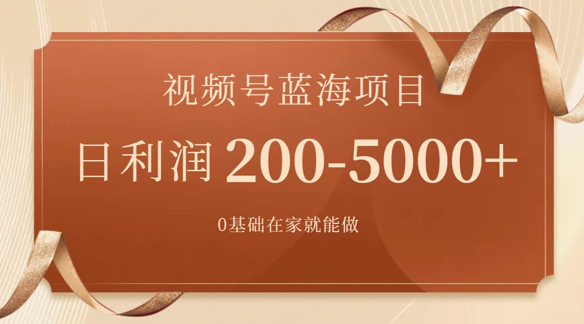 视频号蓝海项目，0基础在家也能做，一天200-5000+【附266G资料】69网创吧-网创项目资源站-副业项目-创业项目-搞钱项目69网创吧