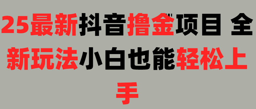 25最新抖音直播撸金项目，小白也能轻松上手！69网创吧-网创项目资源站-副业项目-创业项目-搞钱项目69网创吧