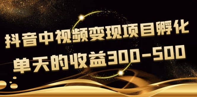 黄岛主《抖音中视频变现项目孵化》单天的收益300-500 操作简单粗暴69网创吧-网创项目资源站-副业项目-创业项目-搞钱项目69网创吧