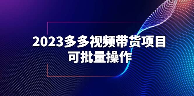 2023多多视频带货项目，可批量操作【保姆级教学】69网创吧-网创项目资源站-副业项目-创业项目-搞钱项目69网创吧