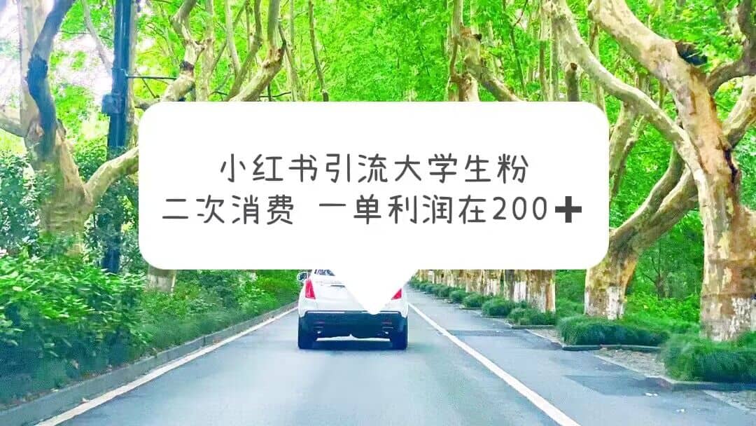 小红书引流大学生粉，变现项目，一单利润在200+（教程+资源）69网创吧-网创项目资源站-副业项目-创业项目-搞钱项目69网创吧
