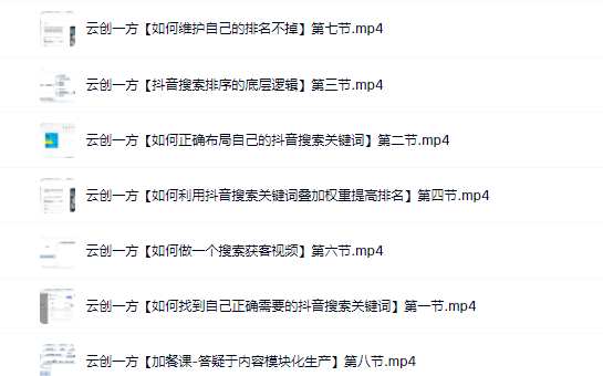 云创一方2022抖音SEO系列课程，教你如何快速上抖音搜索排名第一69网创吧-网创项目资源站-副业项目-创业项目-搞钱项目69网创吧