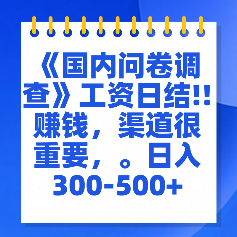 问卷调查答题,一个人在家也可以闷声发大财,小白一天2张,【揭秘】69网创吧-网创项目资源站-副业项目-创业项目-搞钱项目69网创吧