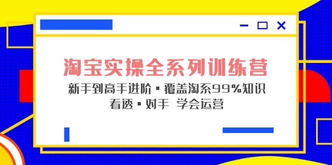淘宝实操全系列训练营 新手到高手进阶·覆盖·99%知识 看透·对手 学会运营69网创吧-网创项目资源站-副业项目-创业项目-搞钱项目69网创吧