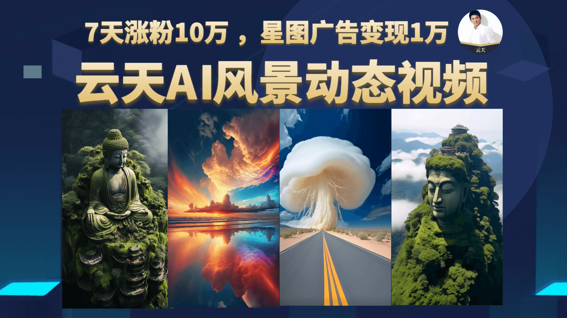 云天AI风景动图视频制作，7天涨粉10万 ，星图广告变现1万69网创吧-网创项目资源站-副业项目-创业项目-搞钱项目69网创吧