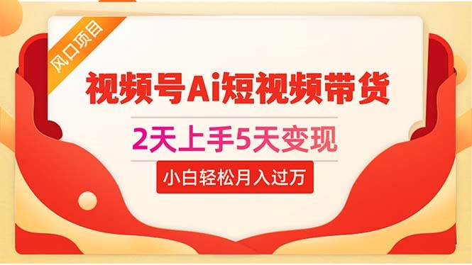 2天上手5天变现视频号Ai短视频带货0粉丝0基础小白轻松月入过万69网创吧-网创项目资源站-副业项目-创业项目-搞钱项目69网创吧
