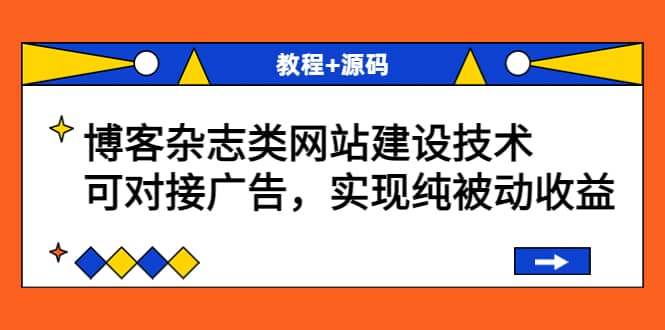 博客杂志类网站建设技术，可对接广告，实现纯被动收益（教程+源码）69网创吧-网创项目资源站-副业项目-创业项目-搞钱项目69网创吧