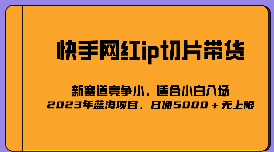 2023爆火的快手网红IP切片，号称日佣5000＋的蓝海项目，二驴的独家授权69网创吧-网创项目资源站-副业项目-创业项目-搞钱项目69网创吧