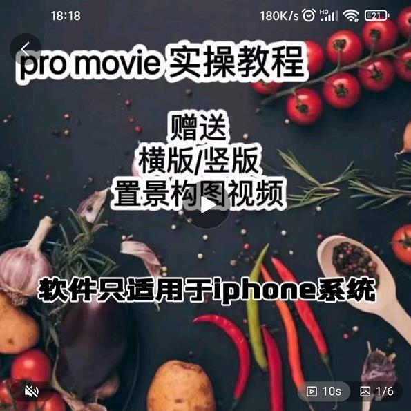 漆十二美食摄影，25​节promovie实操高手课节69网创吧-网创项目资源站-副业项目-创业项目-搞钱项目69网创吧