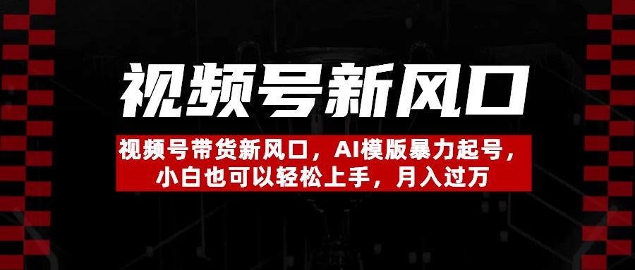 视频号带货新风口，AI模版暴力起号，小白也可以轻松上手，月入过万69网创吧-网创项目资源站-副业项目-创业项目-搞钱项目69网创吧