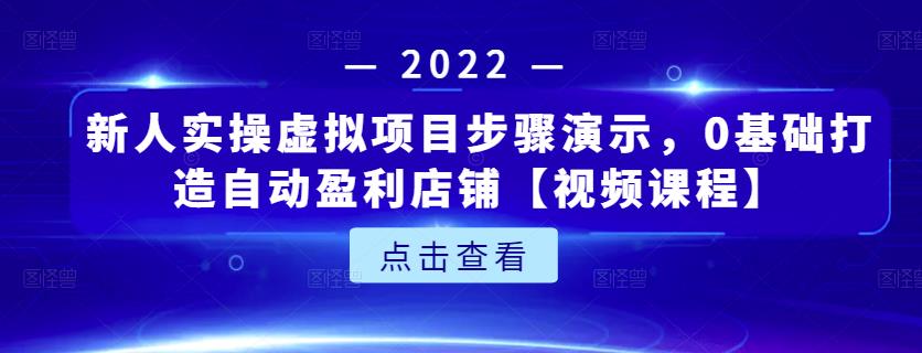 新人实操虚拟项目步骤演示，0基础打造自动盈利店铺【视频课程】69网创吧-网创项目资源站-副业项目-创业项目-搞钱项目69网创吧