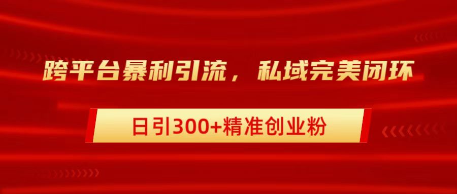 跨平台暴力引流，私域完美闭环，日引300+精准创业粉69网创吧-网创项目资源站-副业项目-创业项目-搞钱项目69网创吧