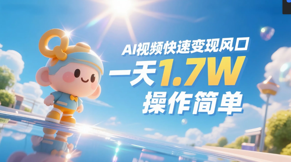 《Ai视频变现风口，一天1.7W，收入无上限，操作简单》69网创吧-网创项目资源站-副业项目-创业项目-搞钱项目69网创吧