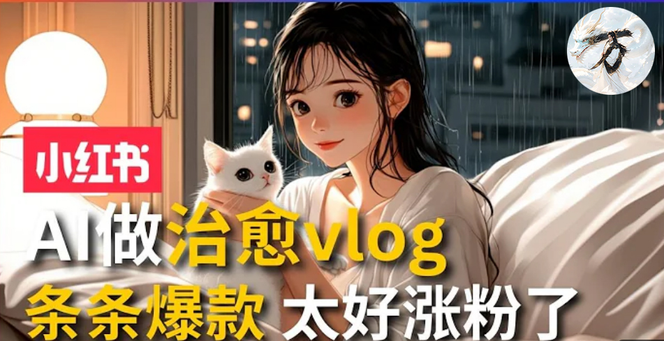 AI治愈系vlog动画视频，小红书7天 涨粉破千，商单报价1500+，0成本制作，日入2000+，有手就会 69网创吧-网创项目资源站-副业项目-创业项目-搞钱项目69网创吧
