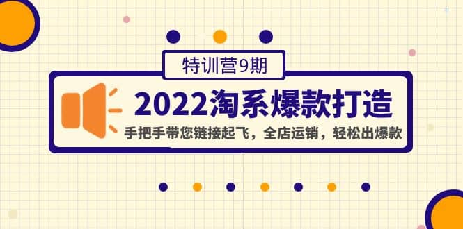 2022淘系爆款打造特训营9期：手把手带您链接起飞，全店运销，轻松出爆款69网创吧-网创项目资源站-副业项目-创业项目-搞钱项目69网创吧