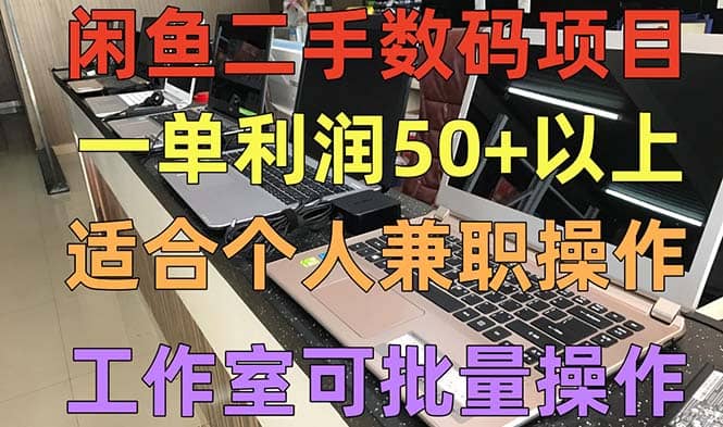 闲鱼二手数码项目，个人副业低保收入，工作室批量放大操作69网创吧-网创项目资源站-副业项目-创业项目-搞钱项目69网创吧