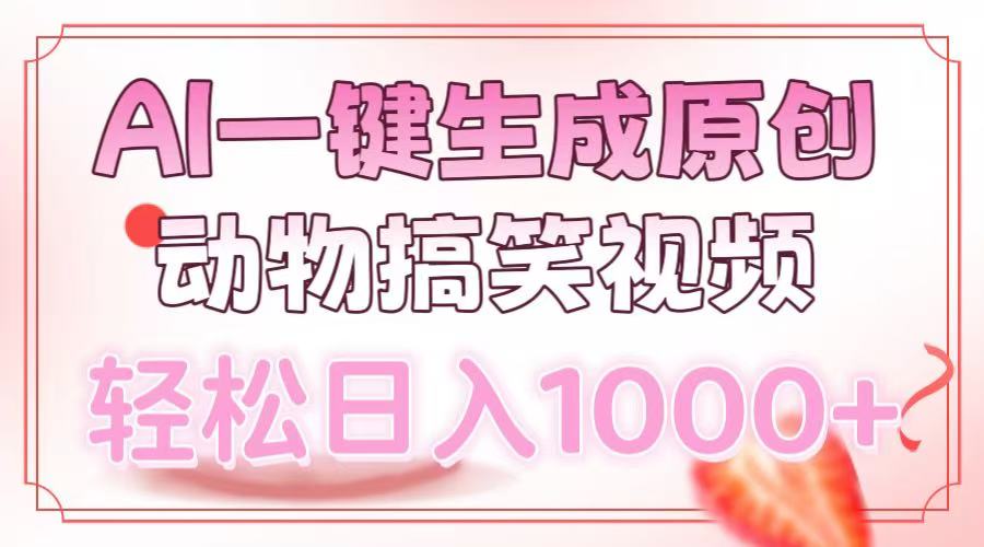 AI一键生成原创动物搞笑视频，轻松日入1000+69网创吧-网创项目资源站-副业项目-创业项目-搞钱项目69网创吧