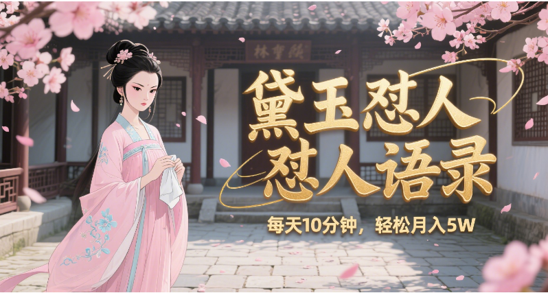 林黛玉怼人语录 怼人鸡汤  AI产出图片视频文案 每天十分钟 附提示词文案库  带书 带素材 带提示词 带虚拟资料 带徒弟 创作者分成 月入5W+69网创吧-网创项目资源站-副业项目-创业项目-搞钱项目69网创吧