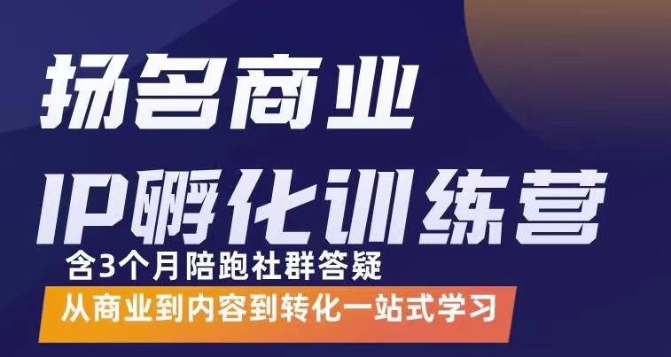 杨名商业IP孵化训练营，从商业到内容到转化一站式学 价值5980元69网创吧-网创项目资源站-副业项目-创业项目-搞钱项目69网创吧