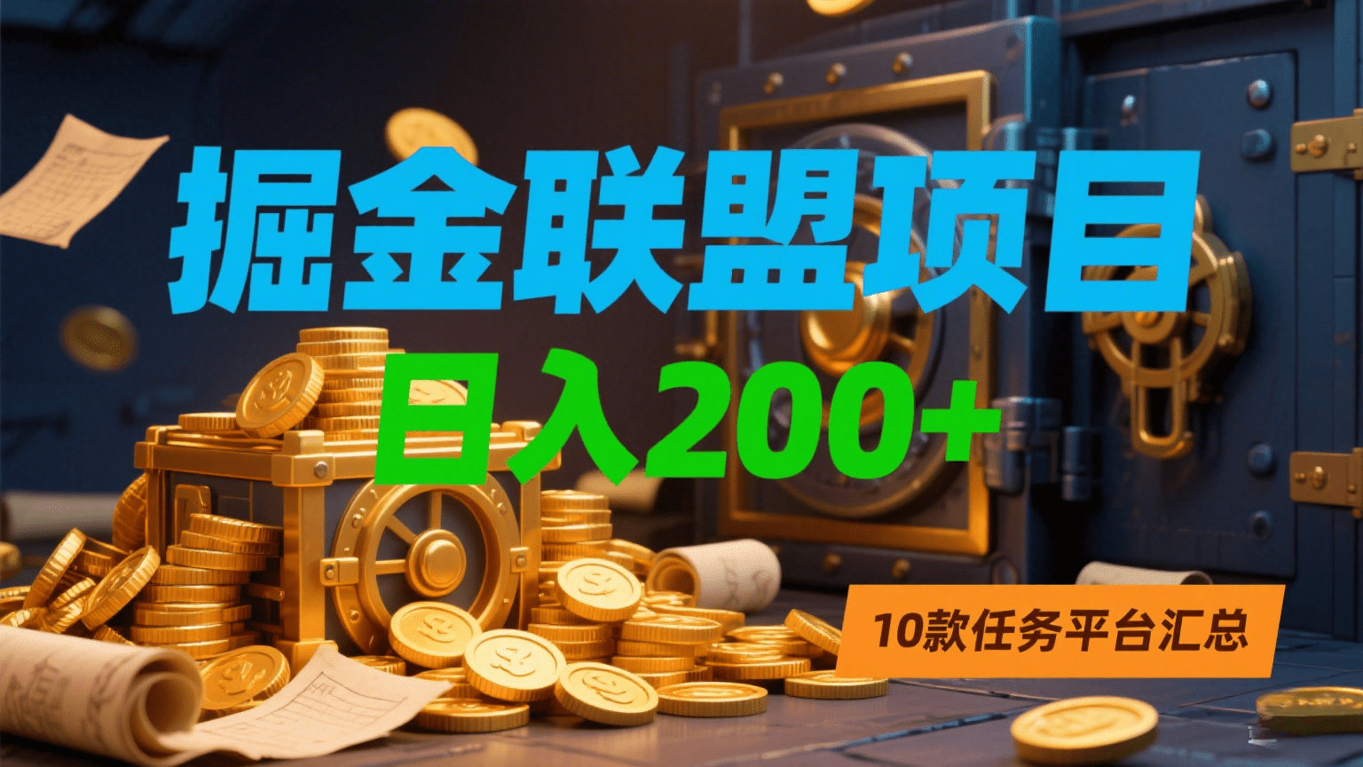 掘金联盟项目，日入200+，10款任务平台汇总69网创吧-网创项目资源站-副业项目-创业项目-搞钱项目69网创吧