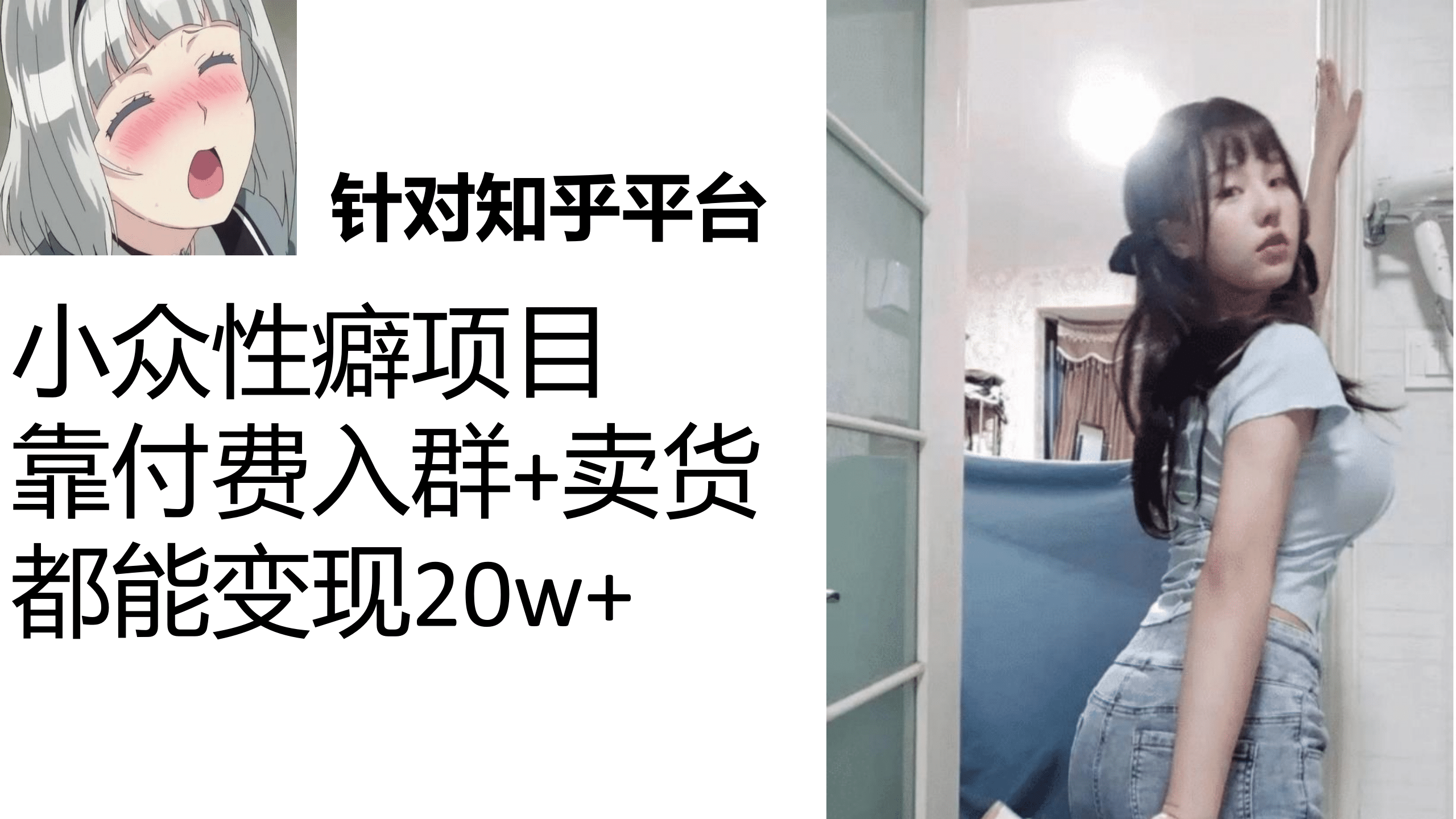 知乎小众性癖项目，Lsp的钱才是最好赚的，付费建群+卖货变现20w69网创吧-网创项目资源站-副业项目-创业项目-搞钱项目69网创吧