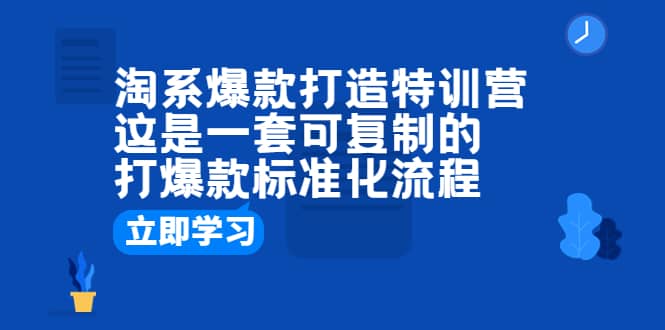 淘系爆款打造特训营：这是一套可复制的打爆款标准化流程69网创吧-网创项目资源站-副业项目-创业项目-搞钱项目69网创吧