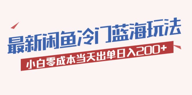 2023最新闲鱼冷门蓝海玩法，小白零成本当天出单日入200+69网创吧-网创项目资源站-副业项目-创业项目-搞钱项目69网创吧