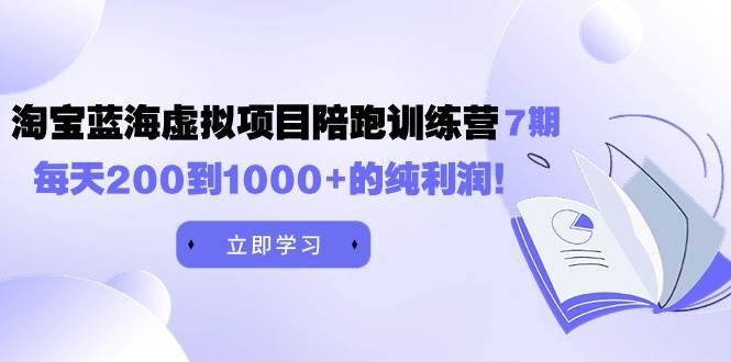 黄岛主《淘宝蓝海虚拟项目陪跑训练营7期》每天200到1000+的纯利润69网创吧-网创项目资源站-副业项目-创业项目-搞钱项目69网创吧