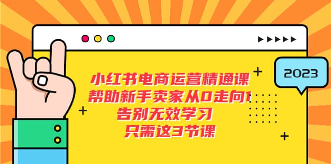 小红书电商·运营精通课，帮助新手卖家从0走向1 告别无效学习（7节视频课）69网创吧-网创项目资源站-副业项目-创业项目-搞钱项目69网创吧