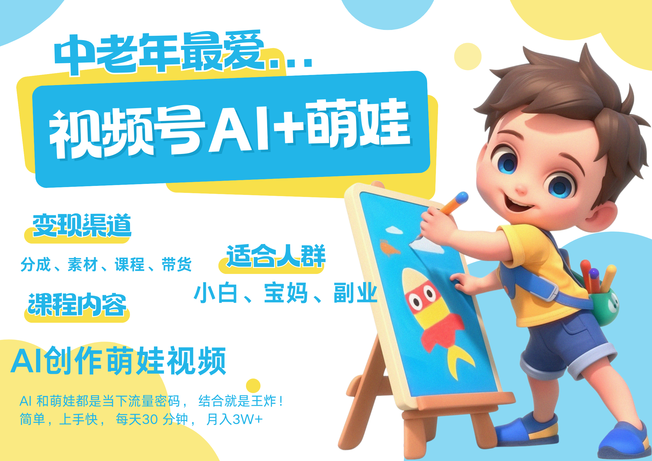 萌娃，又一爆款密码，小白3步上手，爆款率80%，每天十分钟，轻松AI变现萌娃搞钱，带货、素材、分成都非常猛，泼天流量，发布就爆！月入5W，抓紧学！69网创吧-网创项目资源站-副业项目-创业项目-搞钱项目69网创吧