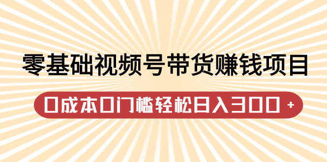零基础视频号带货赚钱项目，0成本0门槛轻松日入300+【视频教程】69网创吧-网创项目资源站-副业项目-创业项目-搞钱项目69网创吧