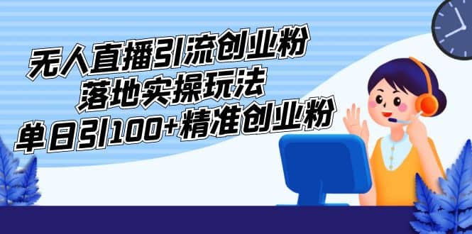 外面收费3980的无人直播引流创业粉落地实操玩法，单日引100+精准创业粉69网创吧-网创项目资源站-副业项目-创业项目-搞钱项目69网创吧