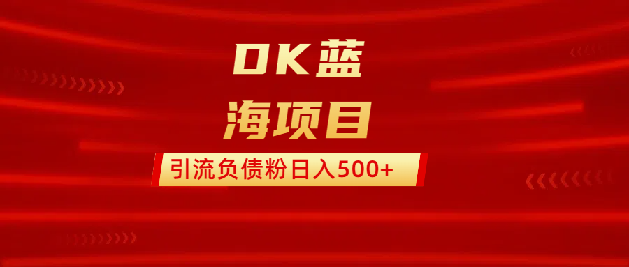 DK蓝海项目  通过，抖音，快手，小红书，引流负债粉日入500+69网创吧-网创项目资源站-副业项目-创业项目-搞钱项目69网创吧