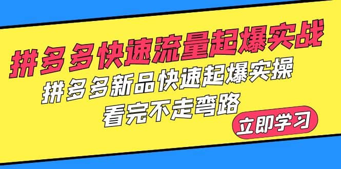 拼多多-快速流量起爆实战，拼多多新品快速起爆实操，看完不走弯路69网创吧-网创项目资源站-副业项目-创业项目-搞钱项目69网创吧