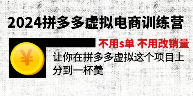 2024拼多多虚拟电商训练营 不s单 不改销量  做虚拟项目分一杯羹(更新10节)69网创吧-网创项目资源站-副业项目-创业项目-搞钱项目69网创吧