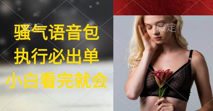 执行就出单，日入2000+，超火骚气语音包，小白看完课程就能马上实操69网创吧-网创项目资源站-副业项目-创业项目-搞钱项目69网创吧