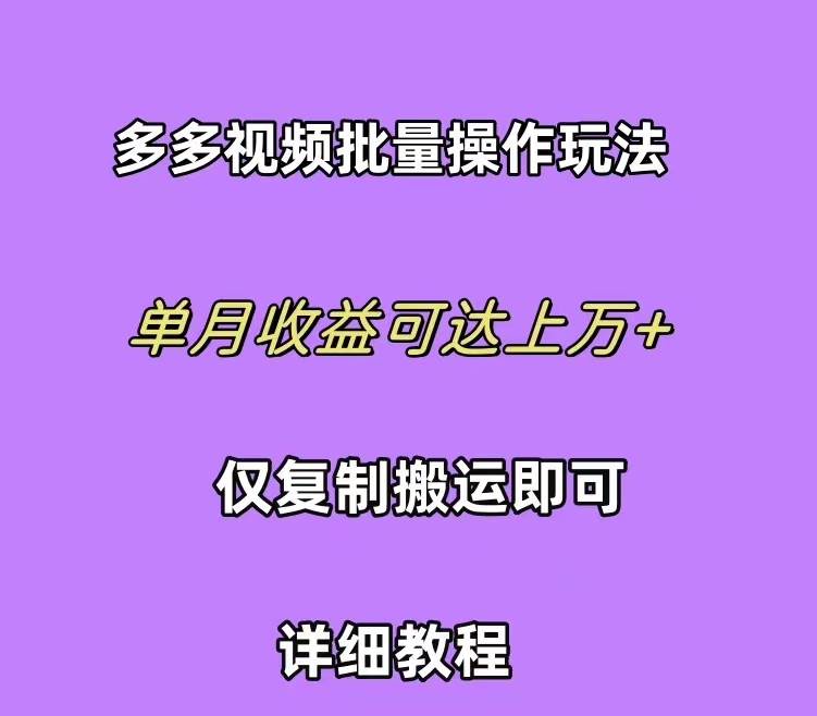 拼多多视频带货快速过爆款选品教程 每天轻轻松松赚取三位数佣金 小白必…69网创吧-网创项目资源站-副业项目-创业项目-搞钱项目69网创吧