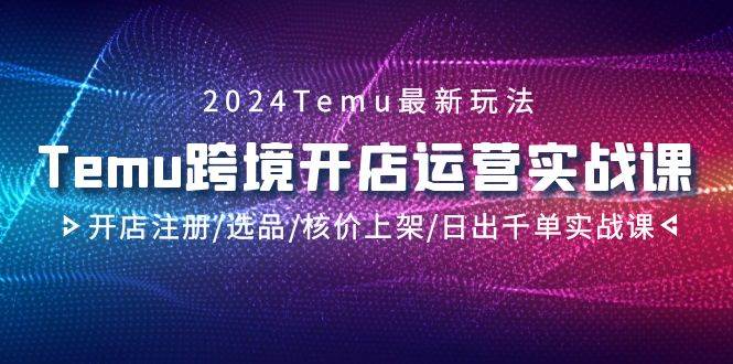 2024Temu跨境开店运营实战课，开店注册/选品/核价上架/日出千单实战课69网创吧-网创项目资源站-副业项目-创业项目-搞钱项目69网创吧