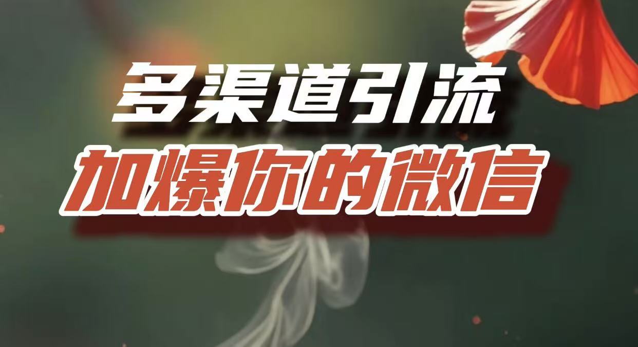 多渠道引流，加爆你的微信，把流量导入到私域，这是每一个想要在互联网赚钱的人必须掌握的底层能力69网创吧-网创项目资源站-副业项目-创业项目-搞钱项目69网创吧
