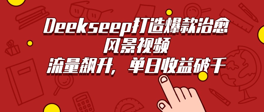Deekseep打造爆款治愈风景视频，流量飙升，单日收益破千69网创吧-网创项目资源站-副业项目-创业项目-搞钱项目69网创吧