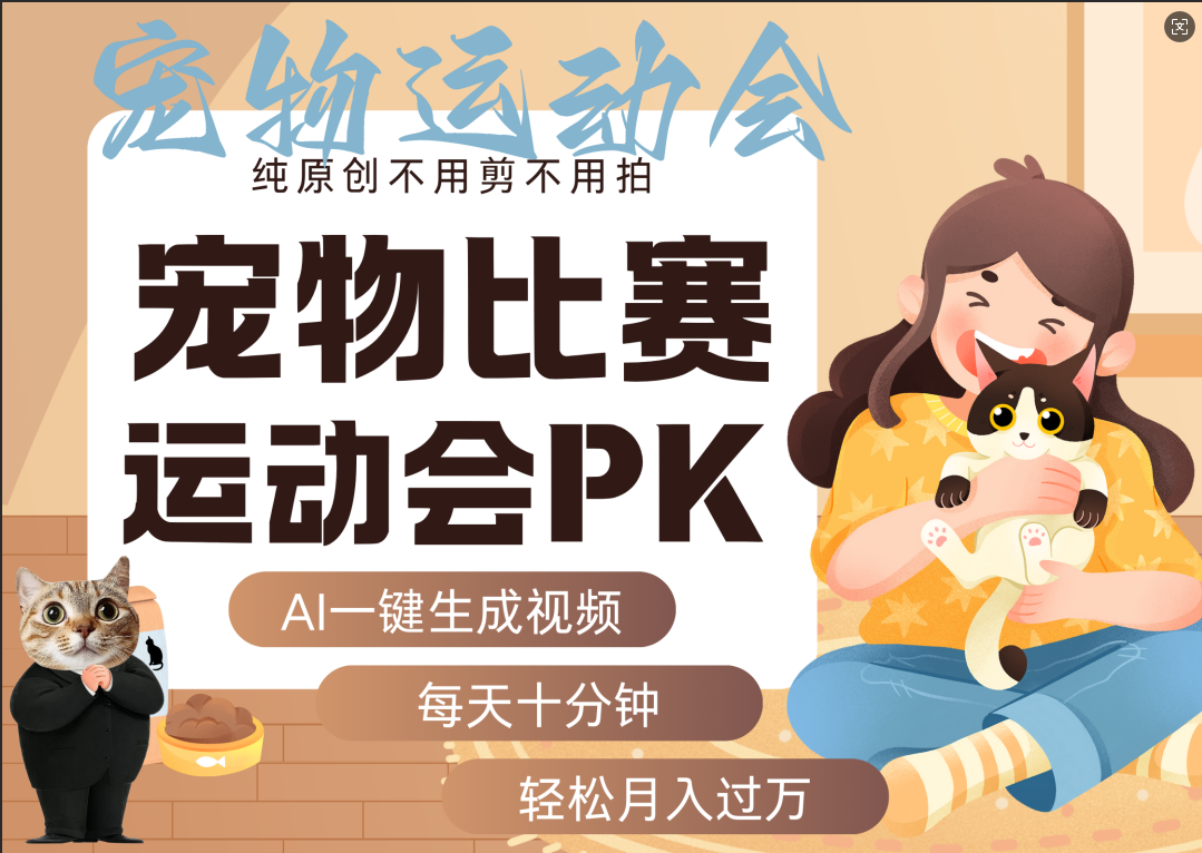 AI萌宠运动员跳水 射击  篮球  足球比赛   每天十分钟 附详细提示词文案库  代替做素材 卖提示词 卖虚拟资料  卖宠物产品 做宠物私人定制产品  带徒弟 带陪跑 卖课  创作者分成 月入5W+69网创吧-网创项目资源站-副业项目-创业项目-搞钱项目69网创吧