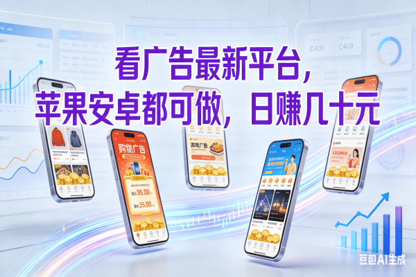 看广告最新平台，苹果安卓都可做，日赚几十元69网创吧-网创项目资源站-副业项目-创业项目-搞钱项目69网创吧