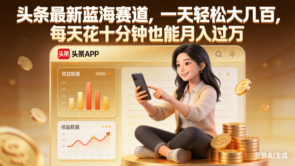 头条最新蓝海赛道，一天轻松大几百，每天花十分钟也能月入过万69网创吧-网创项目资源站-副业项目-创业项目-搞钱项目69网创吧