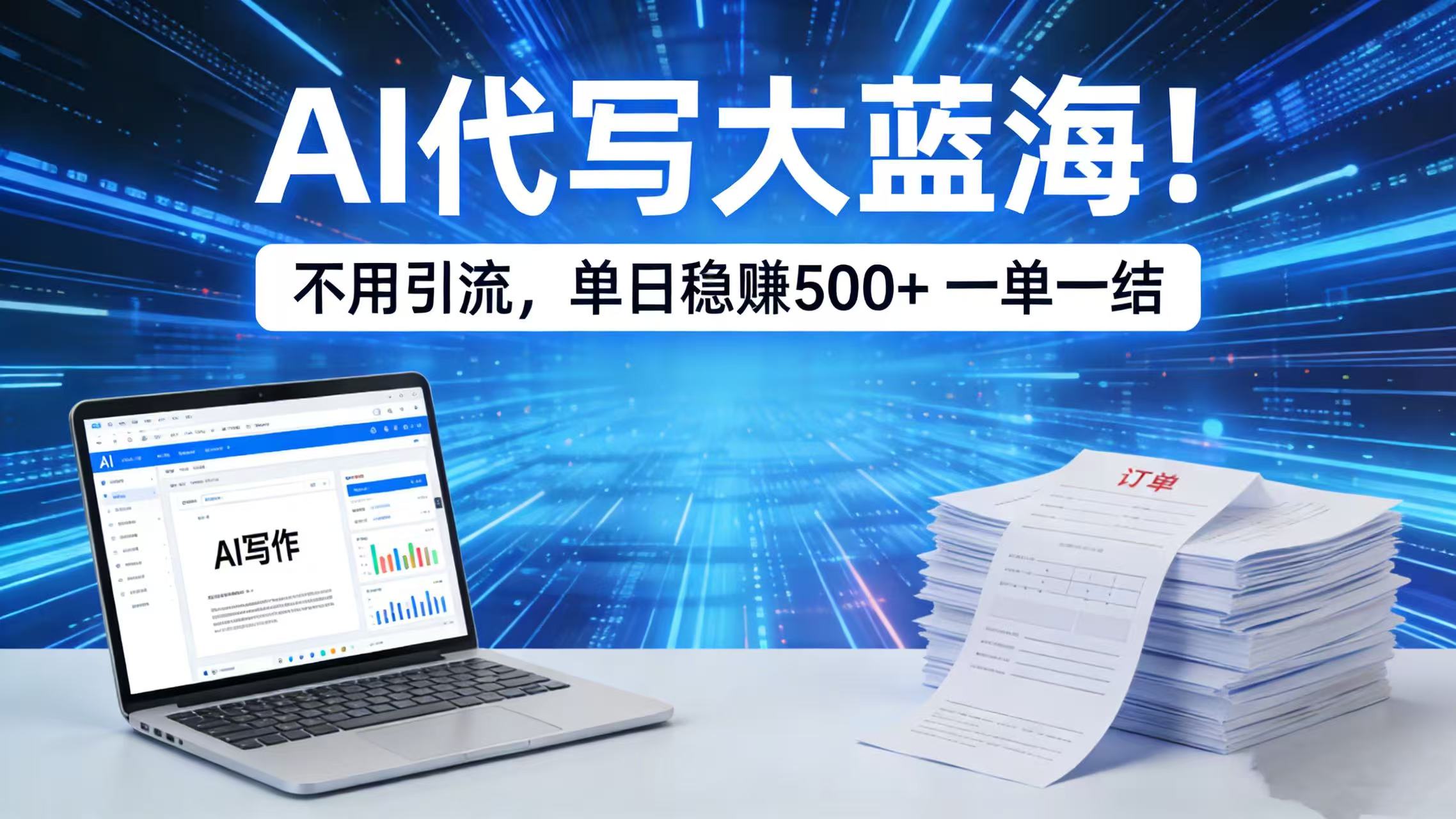 AI 代写大蓝海！不用引流，单日稳赚 500 + 一单一结69网创吧-网创项目资源站-副业项目-创业项目-搞钱项目69网创吧